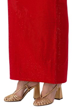 Женские кожаные босоножки marta 90 ALEVI MILANO золотого цвета, арт. L25SC011.Q.0795G03 | Фото 3 (Материал внешний: Натуральная кожа; Каблук высота: Высокий; Подошва: Плоская; Драгоценные камни: Проставлено; Материал внутренний: Натуральная кожа; Материал сплава: Проставлено; Каблук тип: Устойчивый)