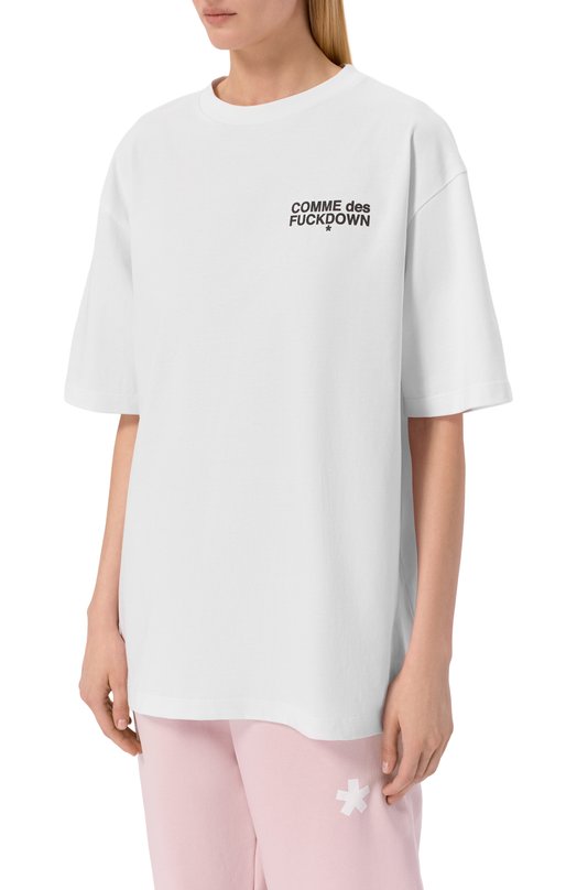 Хлопковая футболка Comme des Fuckdown CFABW01665 Белый  CFABW01665 Фото 3