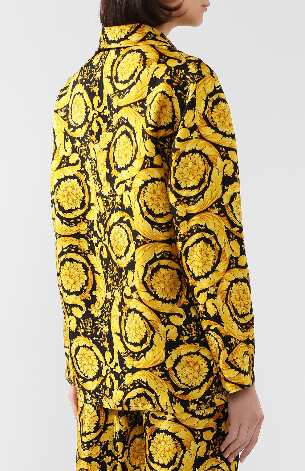 Шелковая рубашка VERSACE разноцветного цвета по цене 114000 руб., арт. AUD05056/A232999, фото 4 Шелковая рубашка VERSACE, арт. AUD05056/A232999, фото 4