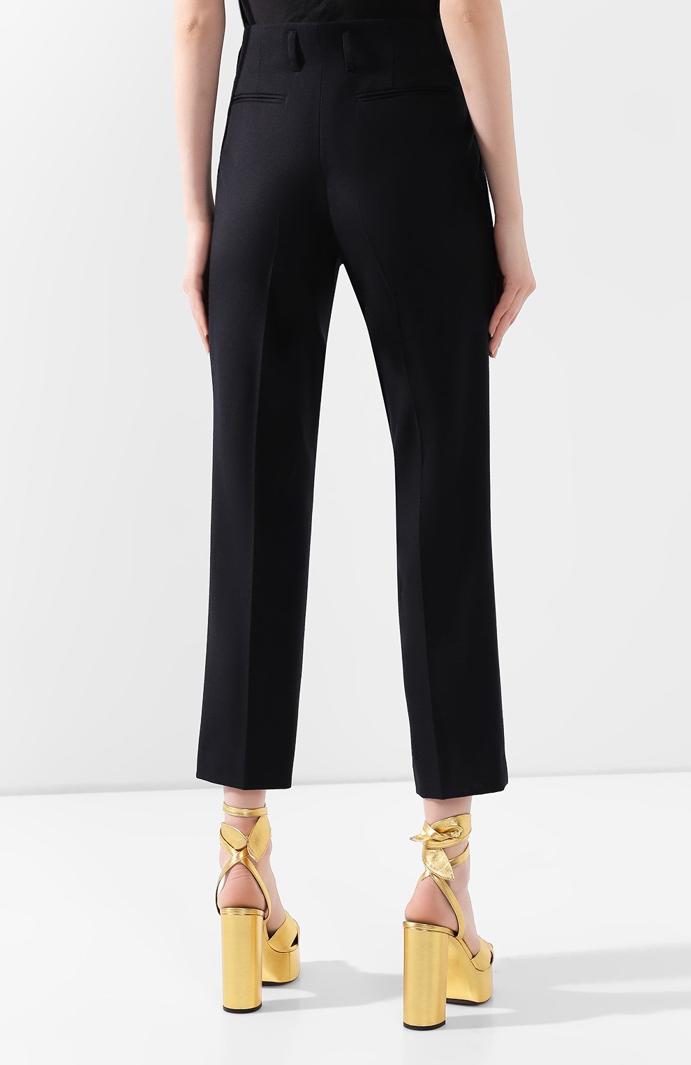 Шерстяные брюки DRIES VAN NOTEN темно-синего цвета по цене 44900 руб., арт. 201-10914-9187, фото 4 Шерстяные брюки DRIES VAN NOTEN, арт. 201-10914-9187, фото 4