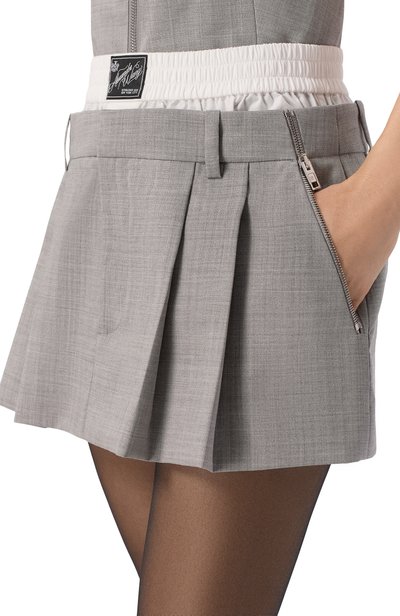Юбка-шорты из шерсти и хлопка ALEXANDER WANG серого цвета по цене 86900 руб., арт. 1WC3265416, фото 5 Юбка-шорты из шерсти и хлопка ALEXANDER WANG, арт. 1WC3265416, фото 5