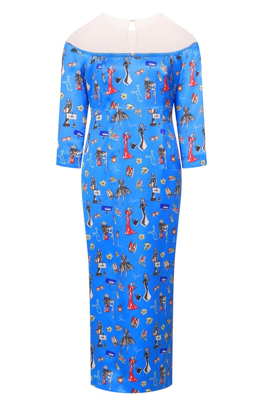 Шелковое платье YANINA T-3120A Синий T-3120A