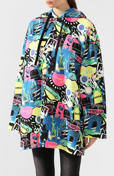 Хлопковое худи BALENCIAGA разноцветного цвета по цене 67300 руб., арт. 594606/THV65, фото 3 Хлопковое худи BALENCIAGA, арт. 594606/THV65, фото 3