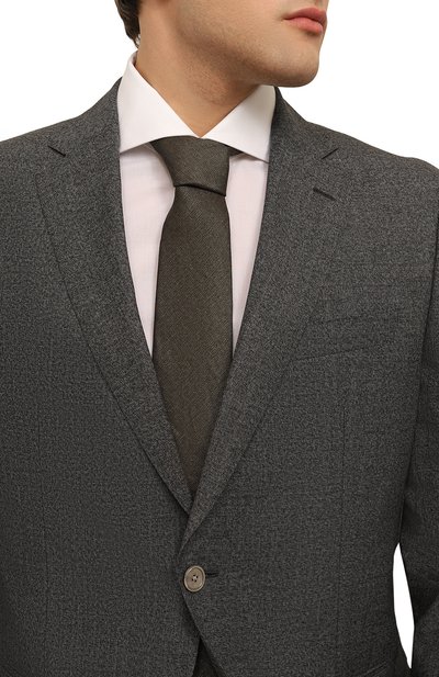 Галстук из шелка и льна CORNELIANI зеленого цвета по цене 17550 руб., арт. 93U302-9320317, фото 2 Галстук из шелка и льна CORNELIANI, арт. 93U302-9320317, фото 2