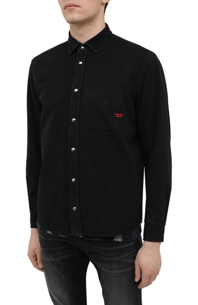 Двусторонняя рубашка DIESEL черного цвета по цене 22150 руб., арт. A01948/0BDAA, фото 3 Двусторонняя рубашка DIESEL, арт. A01948/0BDAA, фото 3