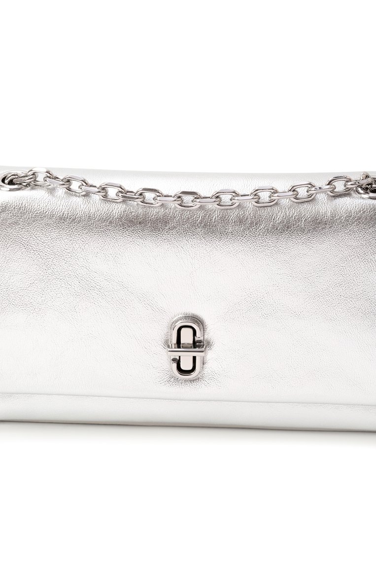 Женская сумка the dual MARC JACOBS (THE) серебряного цвета, арт. 2R4SMN005S02 | Фото 3 (Ремень/цепочка: На ремешке; Материал: Натуральная кожа; Размер: small; Автоматизация состава: Проставлено; Автоматизация ТО: Проставлено)