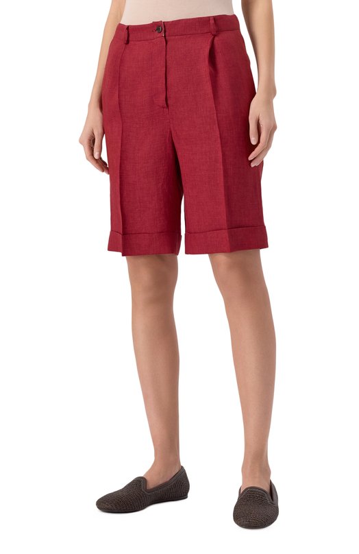 Льняные шорты Kiton D51115K0903E01 Бордовый  D51115K0903E01 Фото 3