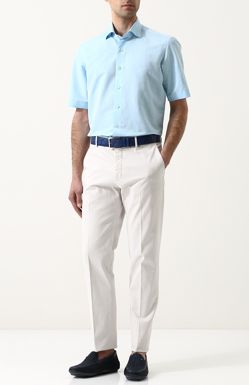 Рубашка из смеси льна и хлопка с короткими рукавами ZILLI, арт. MFP-01201-01084/0002, фото 2