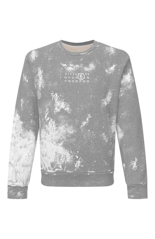 Хлопковый свитшот MM6 SH2GU0033/S25337 Серый SH2GU0033/S25337