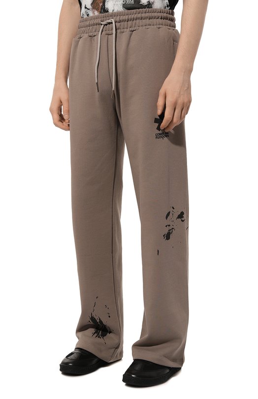 Хлопковые брюки Comme des Fuckdown CFABM01323 Коричневый  CFABM01323 Фото 3