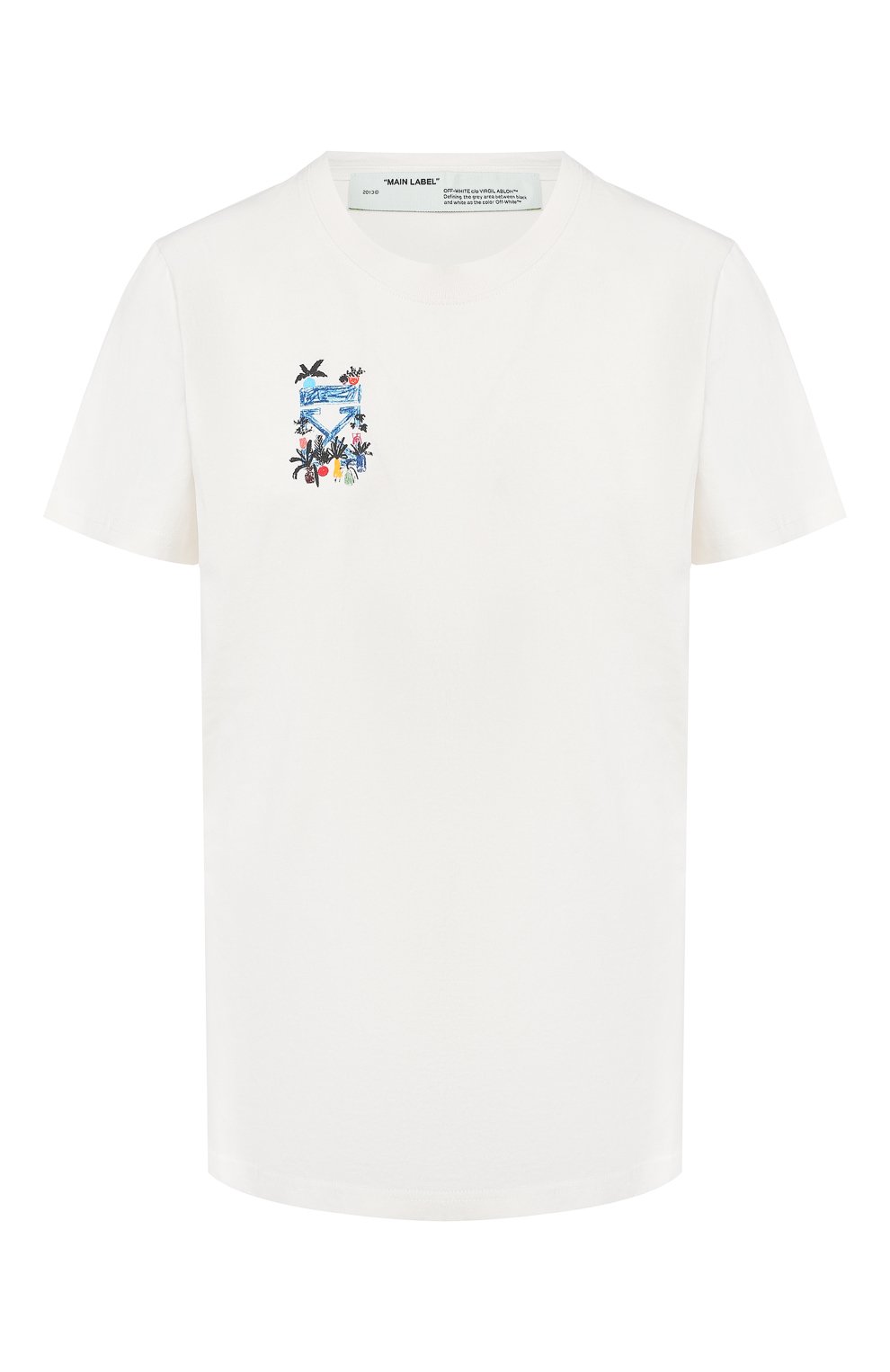 Хлопковая футболка OFF-WHITE белого цвета по цене 19950 руб., арт. 0WAA049E19B070630130, фото 1 Хлопковая футболка OFF-WHITE, арт. 0WAA049E19B070630130, фото 1