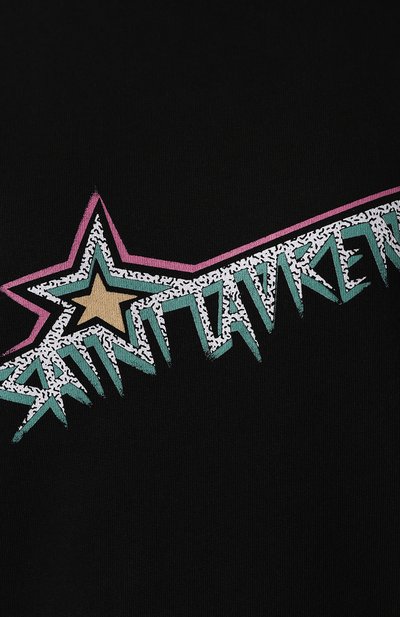 Хлопковый пуловер SAINT LAURENT черного цвета по цене 74450 руб., арт. 577076/YBJN2, фото 5 Хлопковый пуловер SAINT LAURENT, арт. 577076/YBJN2, фото 5