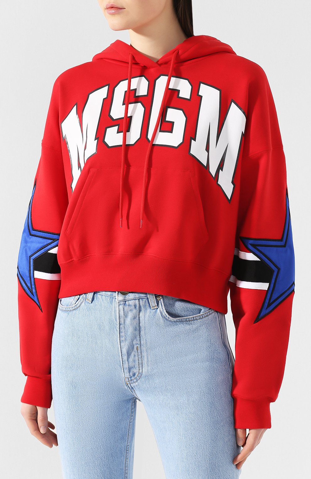 Хлопковый пуловер MSGM красного цвета по цене 35550 руб., арт. 2641MDM87Y 195299, фото 3 Хлопковый пуловер MSGM, арт. 2641MDM87Y 195299, фото 3