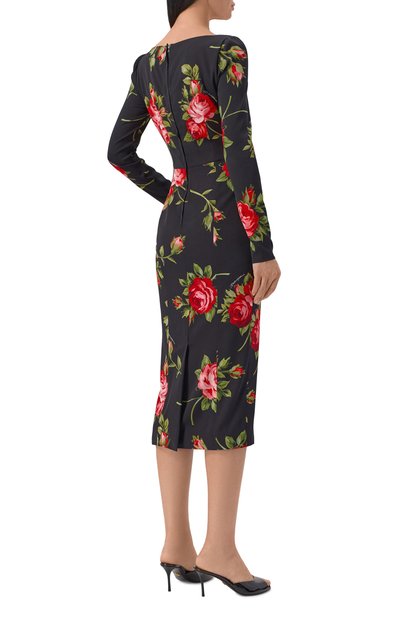 Шелковое платье DOLCE & GABBANA черного цвета по цене 349500 руб., арт. F6ADAT/FSA8Q, фото 3 Шелковое платье DOLCE & GABBANA, арт. F6ADAT/FSA8Q, фото 3