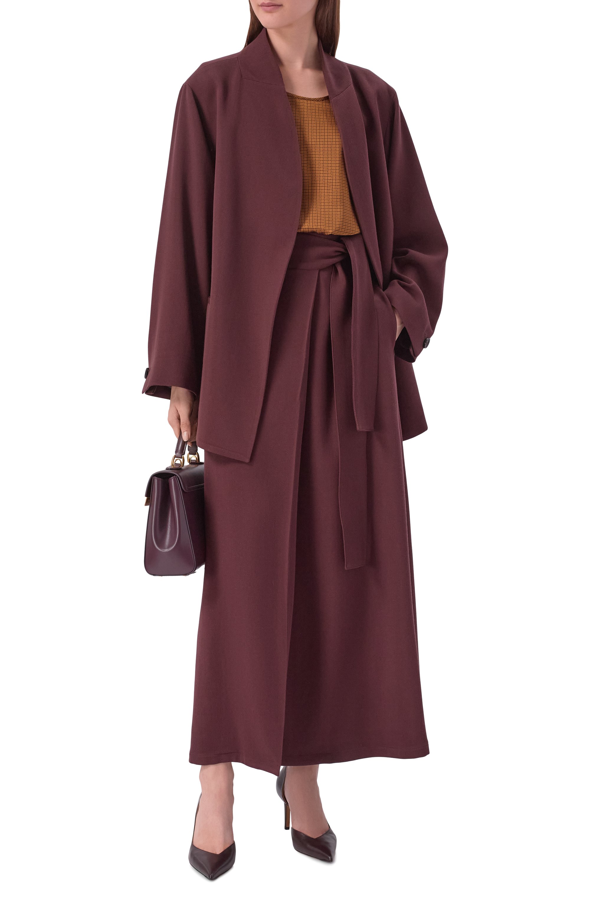 Юбка из шерсти и шелка KITON бордового цвета по цене 232000 руб., арт. D60201K0512I, фото 2 Юбка из шерсти и шелка KITON, арт. D60201K0512I, фото 2