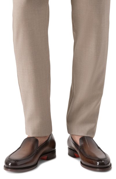 Кожаные лоферы colin SANTONI темно-коричневого цвета по цене 113500 руб., арт. MCCG18998PC7HPXX, фото 3 Кожаные лоферы colin SANTONI, арт. MCCG18998PC7HPXX, фото 3