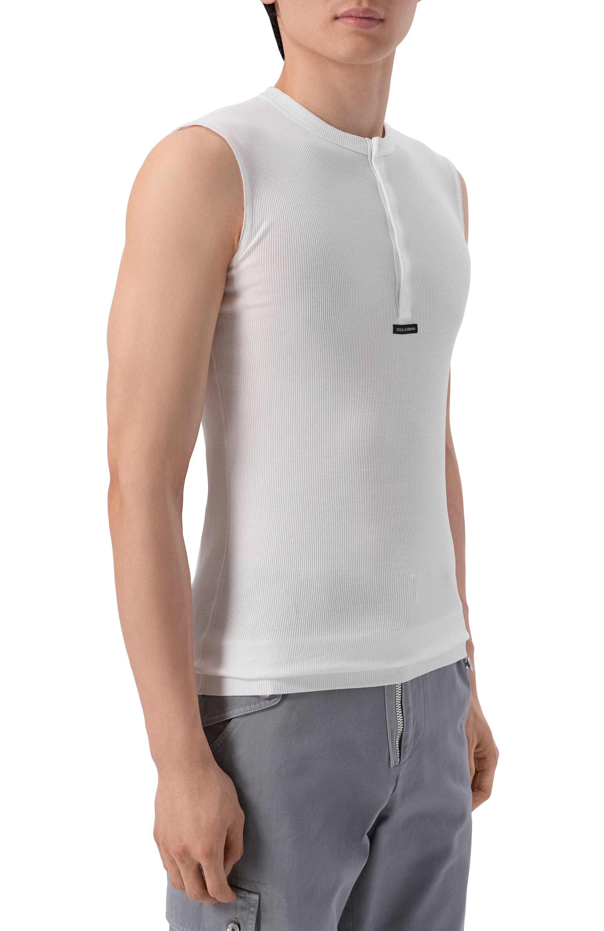 Хлопковая майка-хенли DOLCE & GABBANA, арт. G8T09T/FU7AV, фото 3