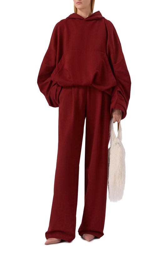 Хлопковые брюки Dries Van Noten 252-011138-2611 Бордовый  252-011138-2611 Фото 2