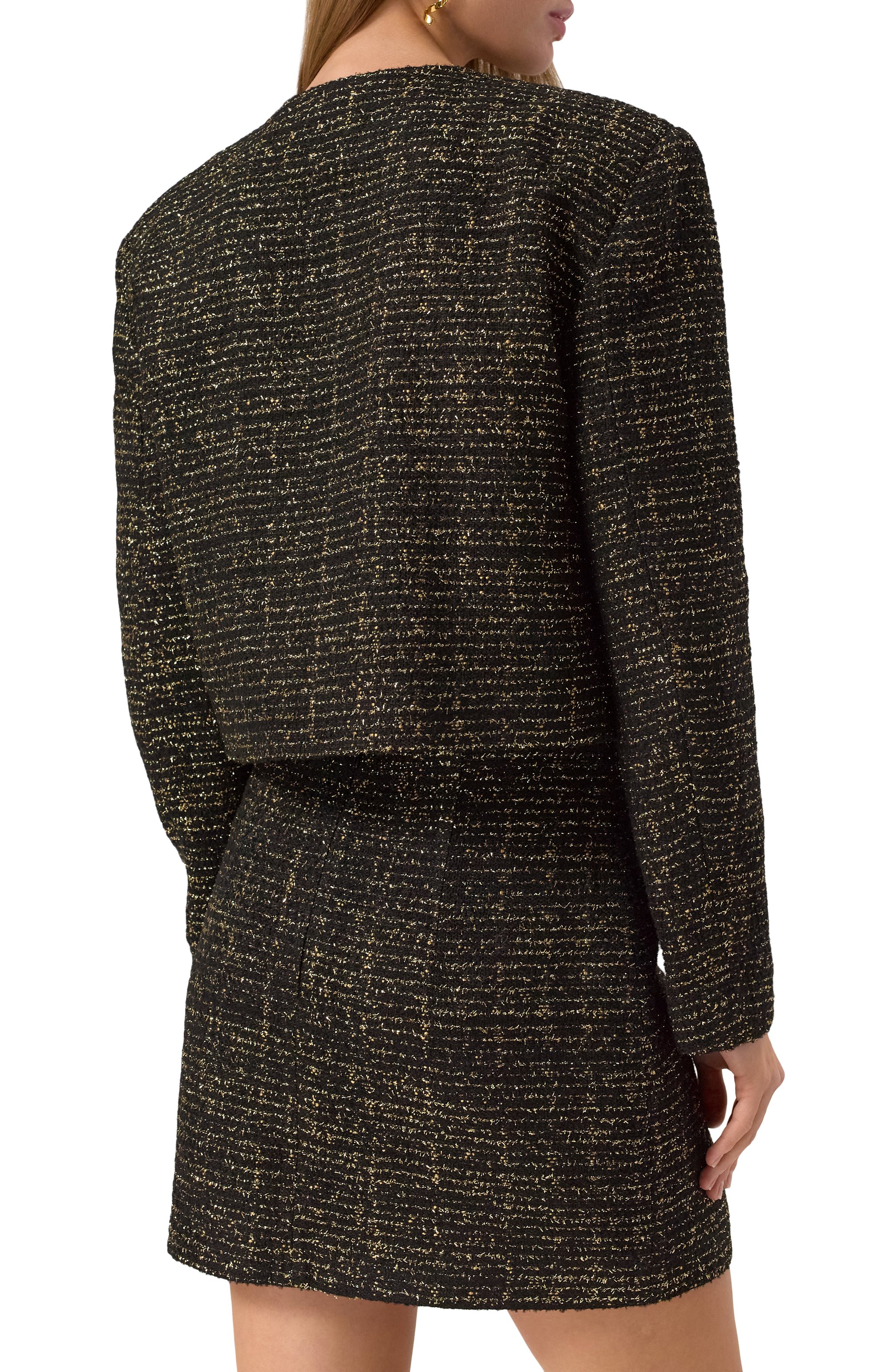 Твидовый жакет BOTROIS черного цвета по цене 17450 руб., арт. SKU5114154395, фото 4 Твидовый жакет BOTROIS, арт. SKU5114154395, фото 4