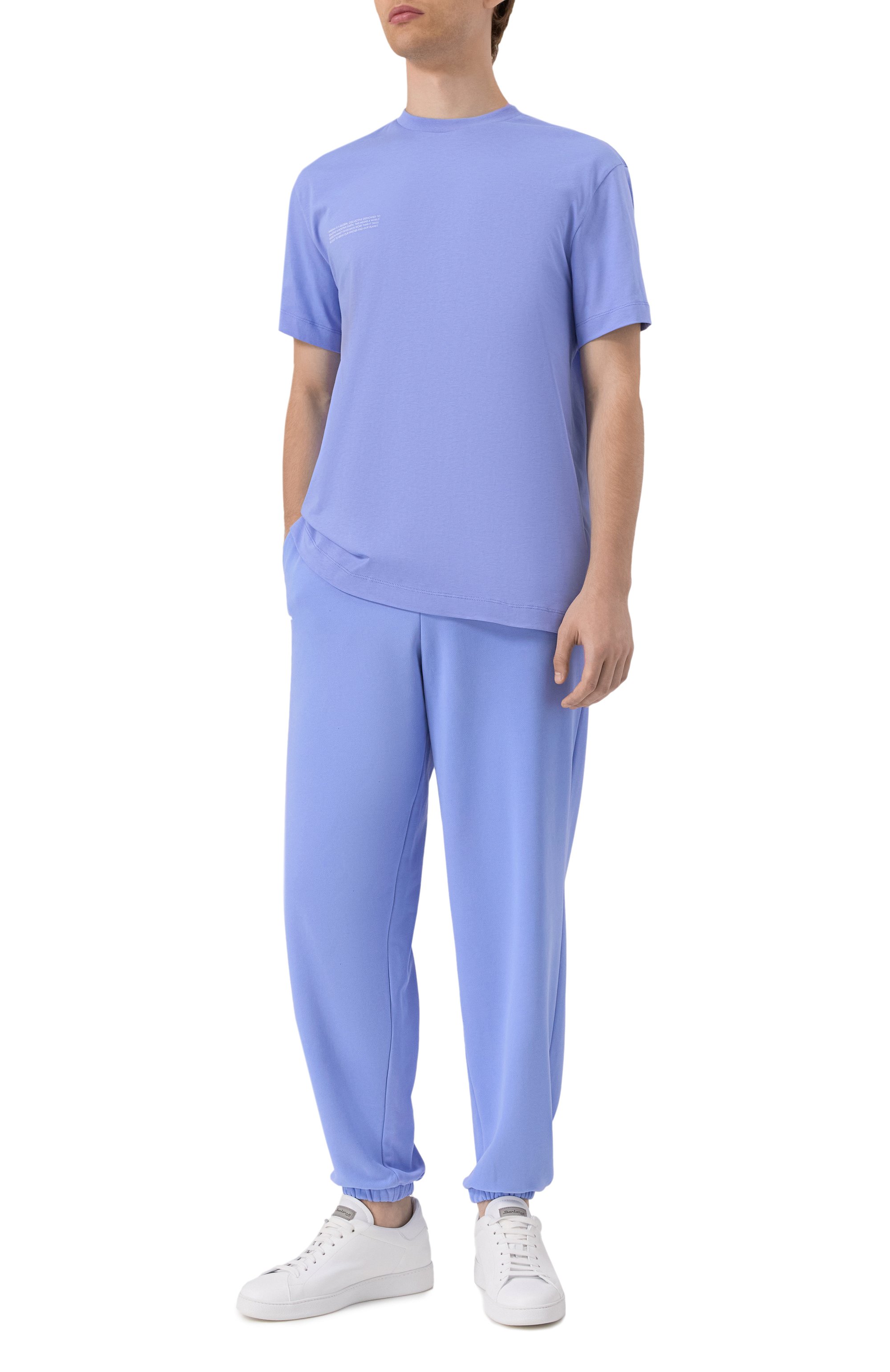 Хлопковая футболка PANGAIA сиреневого цвета по цене 8775 руб., арт. 10000287, фото 2 Хлопковая футболка PANGAIA, арт. 10000287, фото 2