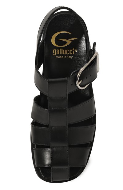 Кожаные сандалии GALLUCCI черного цвета по цене 19000 руб., арт. J10110AM, фото 4 Кожаные сандалии GALLUCCI, арт. J10110AM, фото 4