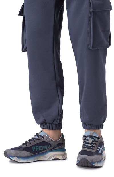 Комбинированные кроссовки moerun PREMIATA синего цвета по цене 32000 руб., арт. M0ERUN/VAR 7772, фото 3 Комбинированные кроссовки moerun PREMIATA, арт. M0ERUN/VAR 7772, фото 3