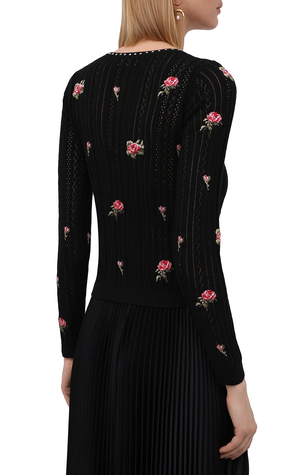 Хлопковый кардиган REDVALENTINO черного цвета по цене 37600 руб., арт. WR3KA02Q/644, фото 4 Хлопковый кардиган REDVALENTINO, арт. WR3KA02Q/644, фото 4