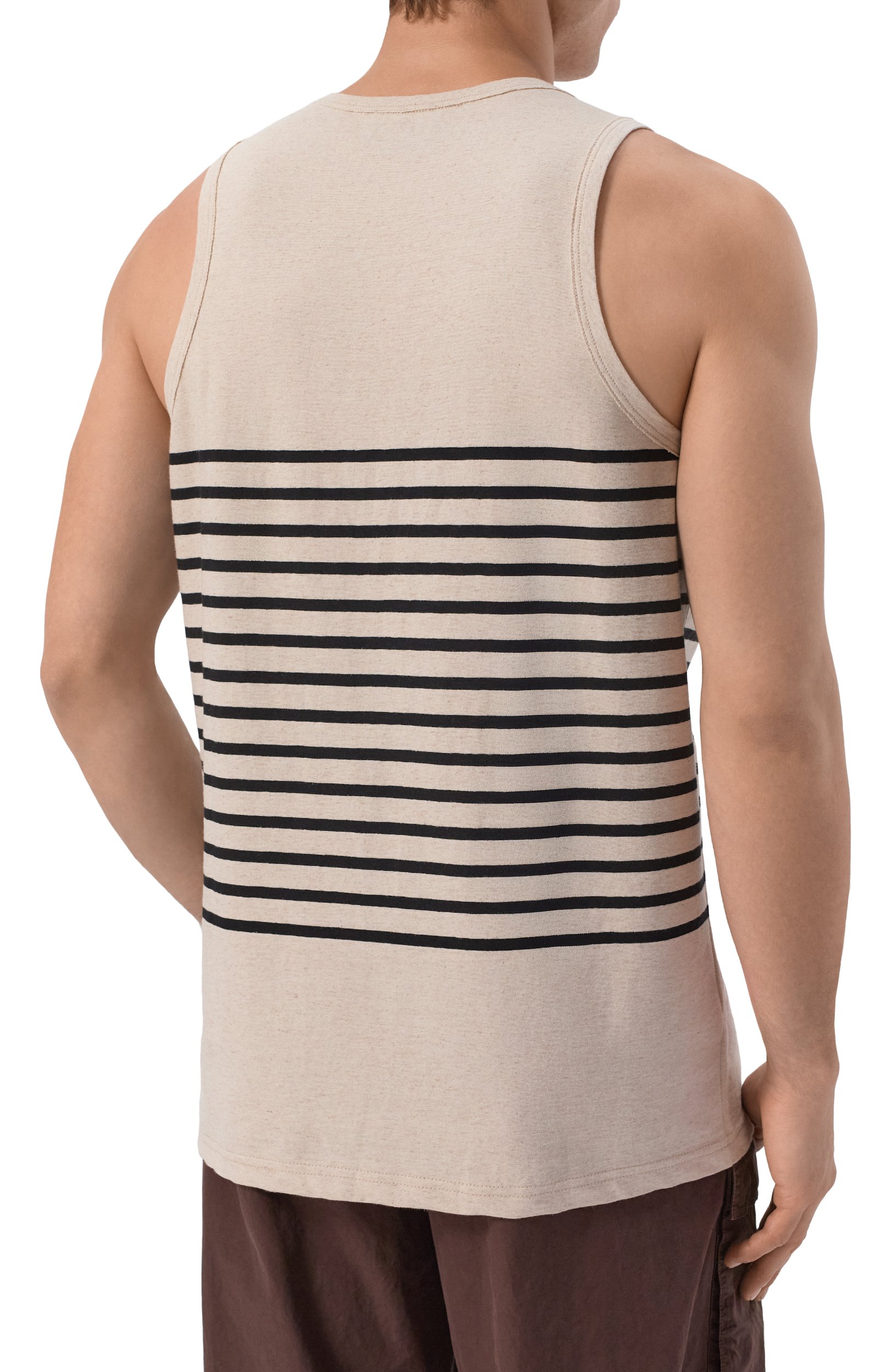 Майка из хлопка и льна EMPORIO ARMANI, арт. EM006928/AF28307, фото 4