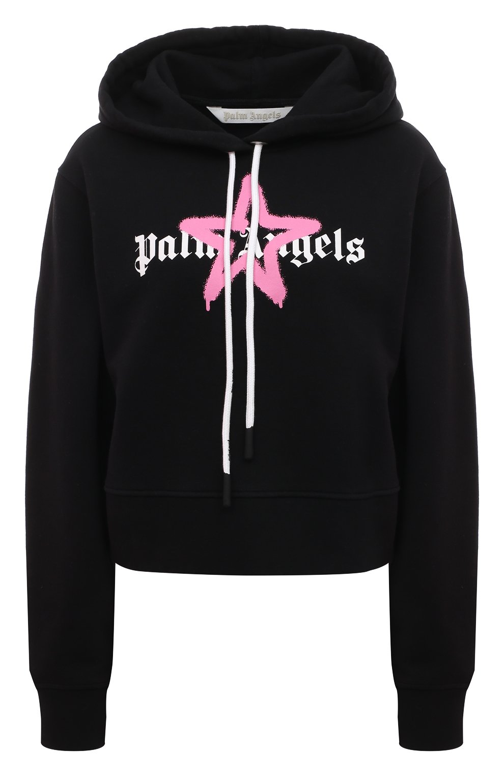 Хлопковое худи PALM ANGELS черного цвета по цене 57350 руб., арт. PWBB022C99FLE0031030, фото 1 Хлопковое худи PALM ANGELS, арт. PWBB022C99FLE0031030, фото 1