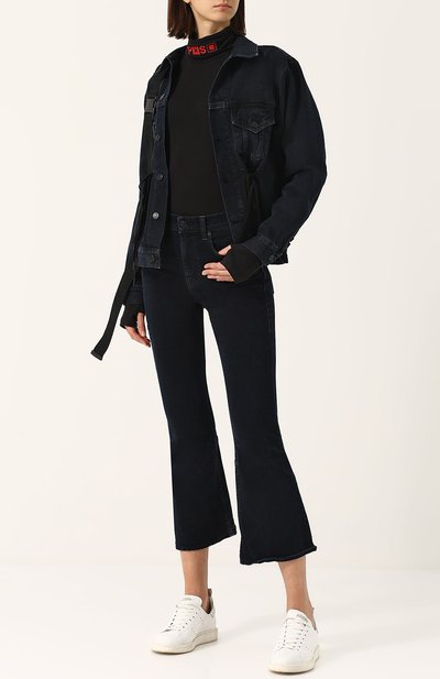 Укороченные расклешенные джинсы с потертостями PROENZA SCHOULER, арт. WL181997-DC009, фото 2