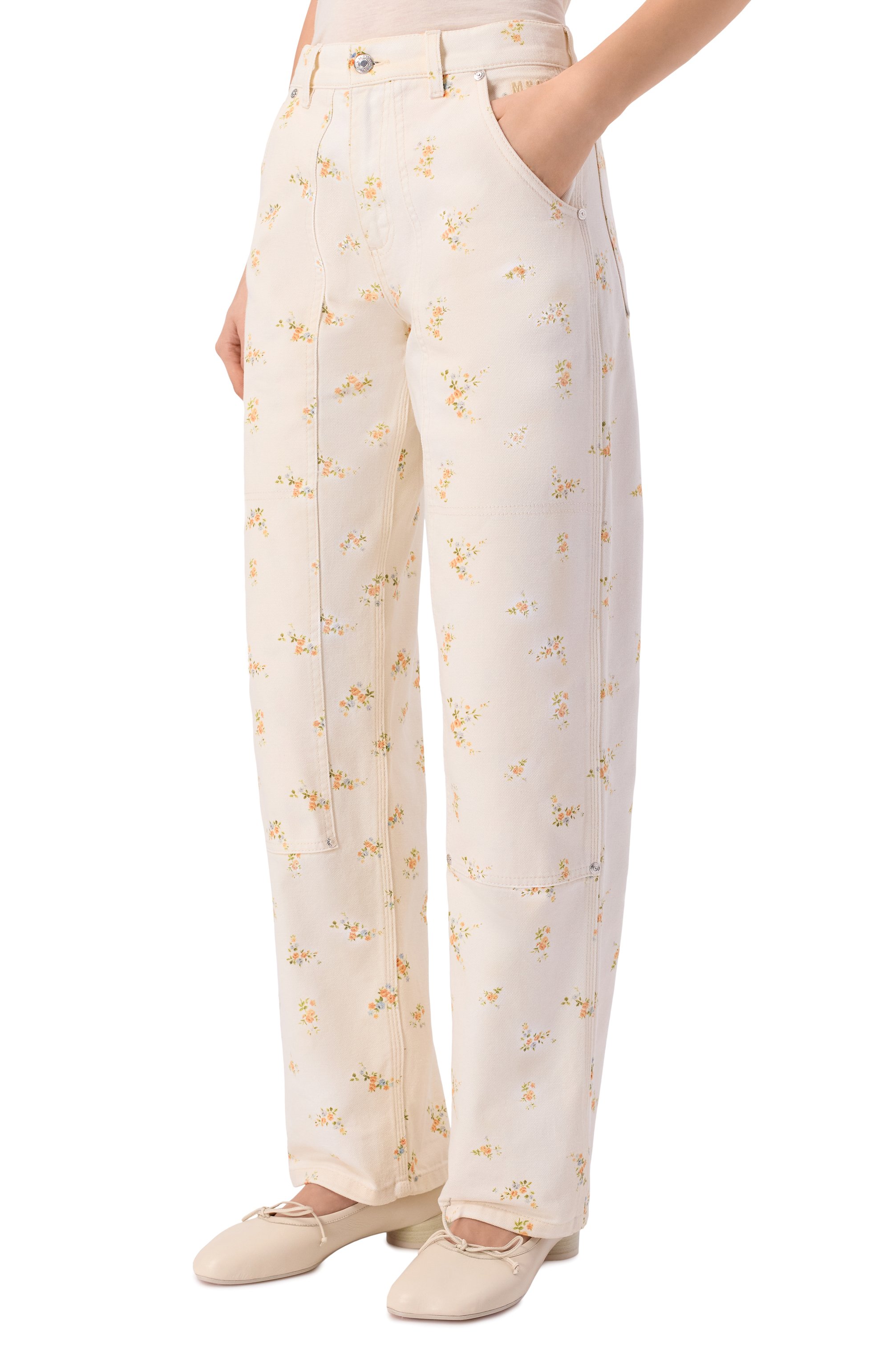 Джинсы MSGM кремового цвета по цене 47700 руб., арт. 4041MDP232L/267277, фото 3 Джинсы MSGM, арт. 4041MDP232L/267277, фото 3