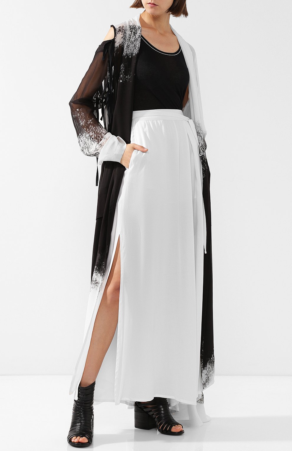 Юбка-макси из вискозы с поясом ANN DEMEULEMEESTER, арт. 1801-1750-150-003, фото 2