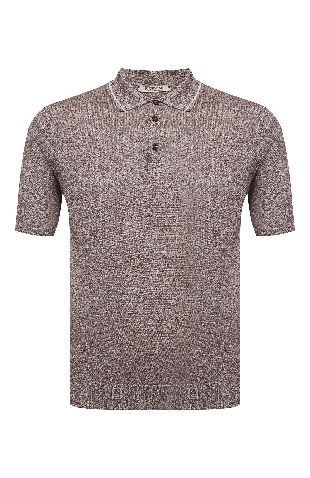 Поло изо льна и хлопка FIORONI коричневого цвета по цене 43950 руб., арт. MK20701C1, фото 1 Поло изо льна и хлопка FIORONI, арт. MK20701C1, фото 1