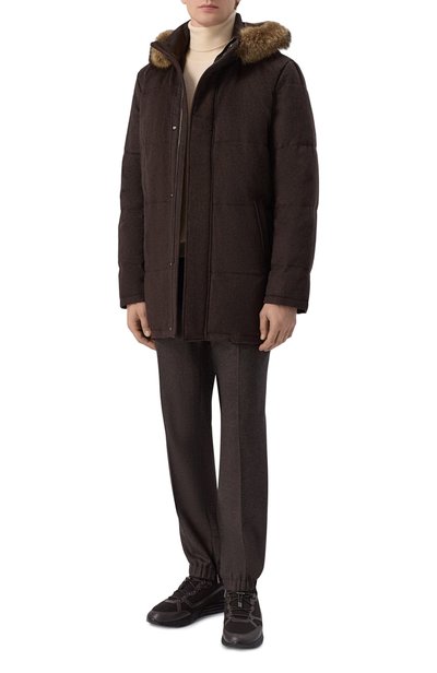 Кашемировый пуховик с отделкой из енота STEFANO RICCI, арт. MDJ6300293/4816, фото 2