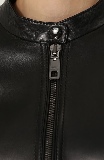 Приталенная кожаная куртка с воротником-стойкой DOLCE & GABBANA, арт. F9831L/FULYE, фото 5