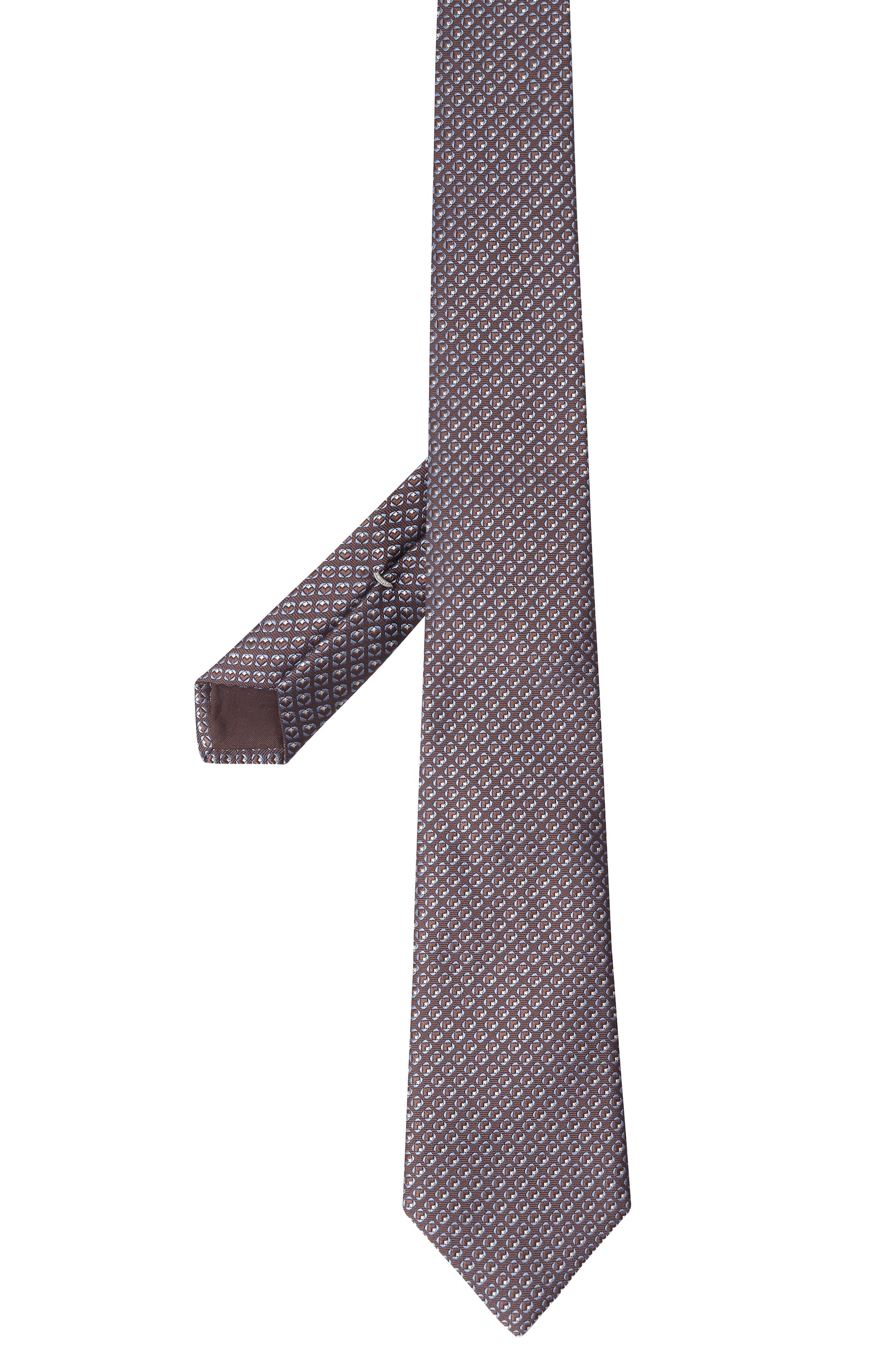 Шелковый галстук CANALI коричневого цвета по цене 18500 руб., арт. 18/HJ04189, фото 3 Шелковый галстук CANALI, арт. 18/HJ04189, фото 3