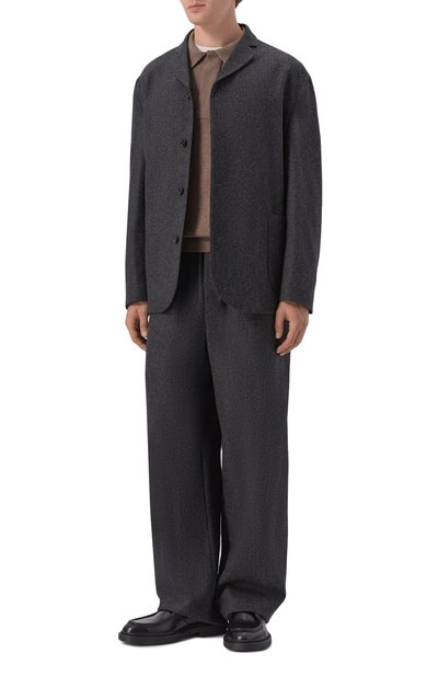 Шерстяной пиджак JIL SANDER темно-серого цвета по цене 386000 руб., арт. J22SW0188/J40333, фото 2 Шерстяной пиджак JIL SANDER, арт. J22SW0188/J40333, фото 2