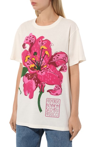 Хлопковая футболка gucci x ken scott GUCCI, арт. 615044 XJDBQ, фото 3