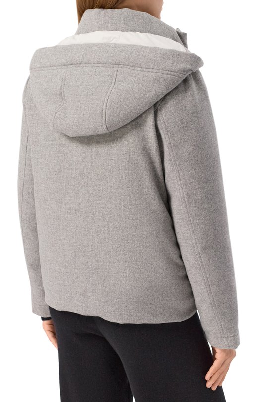Пуховик из шерсти и кашемира Kiton D54658K0553G01 Серый  D54658K0553G01 Фото 4