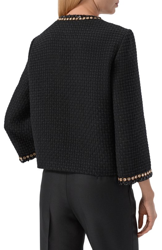 Твидовый жакет Valentino 8B3CE3YN/9YG Чёрный  8B3CE3YN/9YG Фото 4