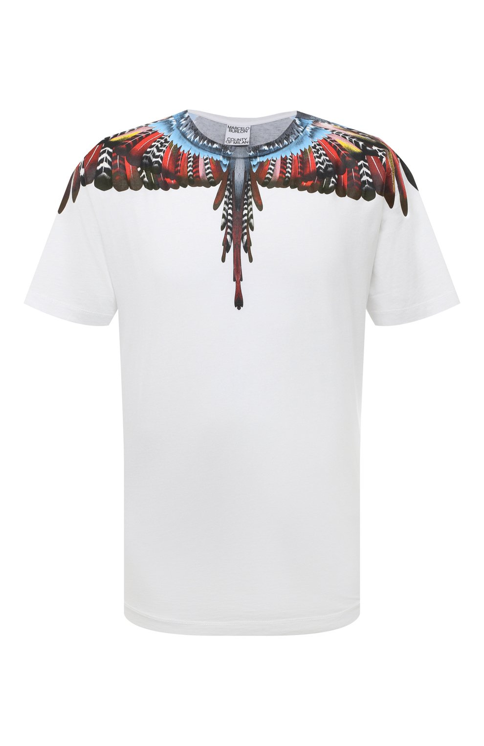 Хлопковая футболка MARCELO BURLON сиреневого цвета по цене 33100 руб., арт. CMAA018S23JER0020125, фото 1 Хлопковая футболка MARCELO BURLON, арт. CMAA018S23JER0020125, фото 1