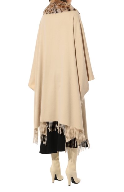 Кашемировый кейп с воротником из меха рыси SABLEFUR, арт. 72214-sb-01, фото 4