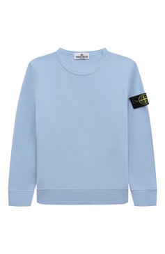 Детский хлопковый свитшот STONE ISLAND голубого цвета, арт. 801661340/6-8 | Фото 1 (Рукава: Длинные; Материал сплава: Проставлено; Материал внешний: Хлопок; Драгоценные камни: Проставлено; Мальчики Кросс-КТ: Свитшот-одежда; Ростовка одежда: 8 лет | 128 см, 6 лет | 116 см)