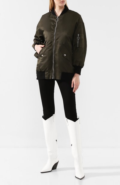 Бомбер ERMANNO ERMANNO SCERVINO хаки цвета по цене 52100 руб., арт. 45T CP25 VIN, фото 2 Бомбер ERMANNO ERMANNO SCERVINO, арт. 45T CP25 VIN, фото 2