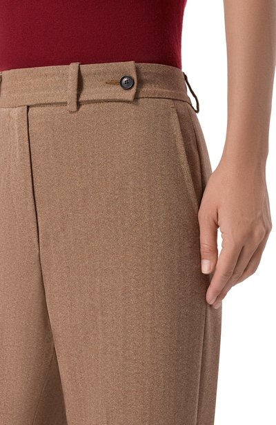 Брюки из шелка и шерсти KITON темно-бежевого цвета по цене 265500 руб., арт. D48109K0515I, фото 5 Брюки из шелка и шерсти KITON, арт. D48109K0515I, фото 5