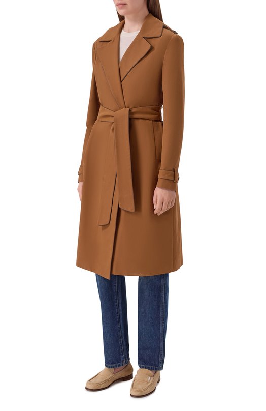 Хлопковый тренч Kiton D61613K0993G Коричневый  D61613K0993G Фото 3