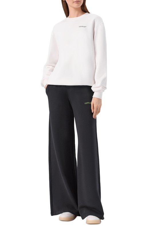 Хлопковые брюки Off-White 0WCH022S26FLE001 Чёрный  0WCH022S26FLE001 Фото 2