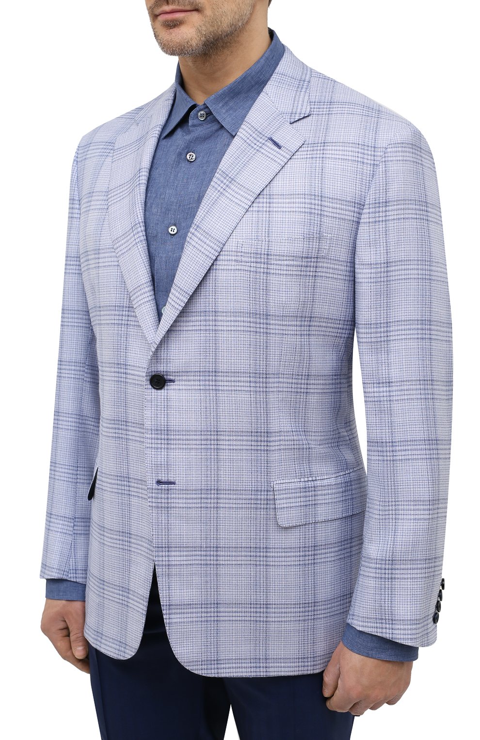 Пиджак из шерсти и шелка BRIONI голубого цвета по цене 531500 руб., арт. RGH00R/P0A7H/PARLAMENT0, фото 3 Пиджак из шерсти и шелка BRIONI, арт. RGH00R/P0A7H/PARLAMENT0, фото 3