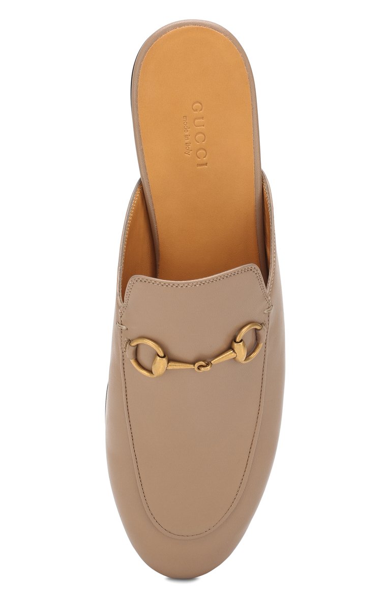 Женские кожаные сабо princetown GUCCI бежевого цвета, арт. 423513/C9D00 | Фото 5 (Каблук высота: Без каблука, Низкий; Материал внутренний: Натуральная кожа; Подошва: Плоская; Каблук тип: Устойчивый; Региональные ограничения белый список (Axapta Mercury): RU; Материал внешний: Натуральная кожа)