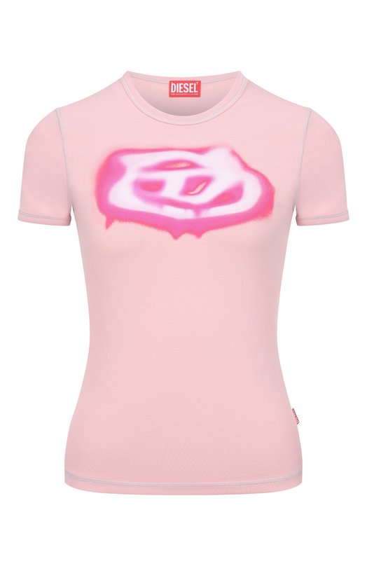 Хлопковая футболка Diesel A20497/0QHHA Розовый A20497/0QHHA